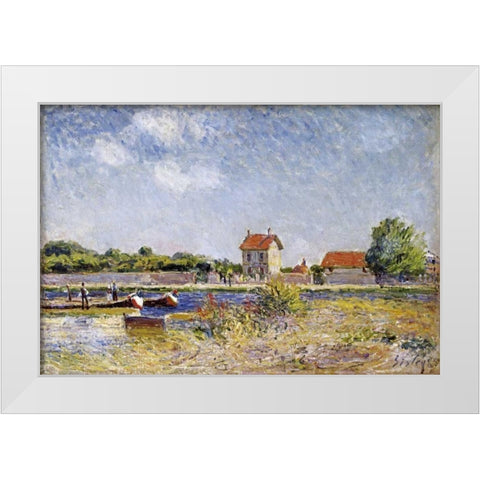Saint-Mammes White Modern Wood Framed Art Print by Sisley, Alfred