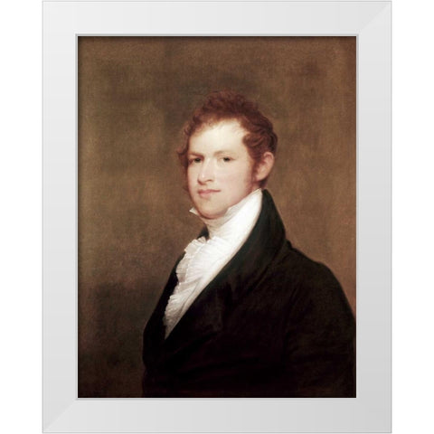 Portrait of Andrew Dexter Founder of Montgomery, Alabama White Modern Wood Framed Art Print by Sully, Thomas
