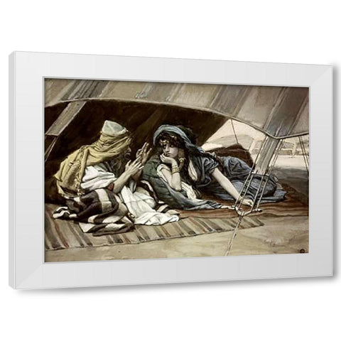 Abrahams Counsel To Sarah White Modern Wood Framed Art Print by Tissot, James
