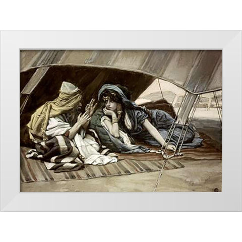 Abrahams Counsel To Sarah White Modern Wood Framed Art Print by Tissot, James