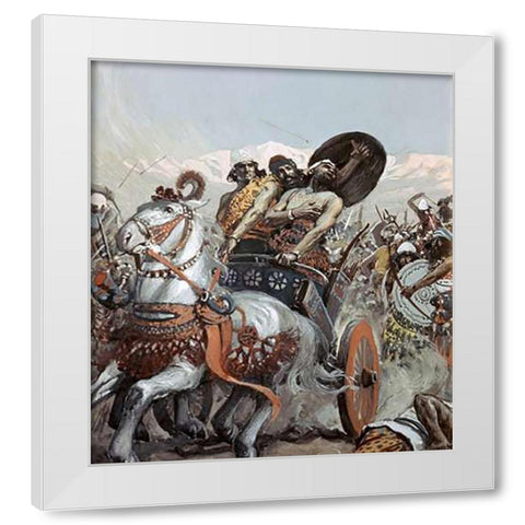 Ahab Pierced By An Arrow White Modern Wood Framed Art Print by Tissot, James