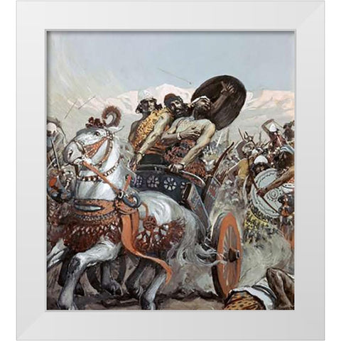 Ahab Pierced By An Arrow White Modern Wood Framed Art Print by Tissot, James