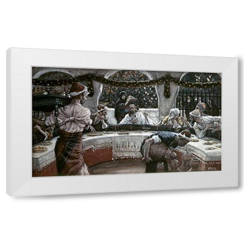Alabaster Box of Very Precious Ointment White Modern Wood Framed Art Print by Tissot, James