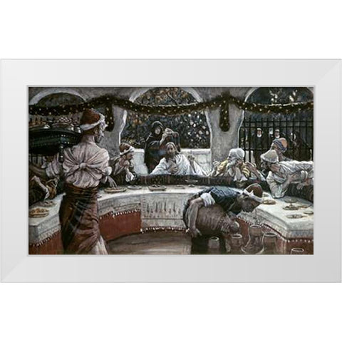 Alabaster Box of Very Precious Ointment White Modern Wood Framed Art Print by Tissot, James
