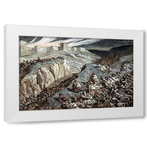 Ambuscade White Modern Wood Framed Art Print by Tissot, James