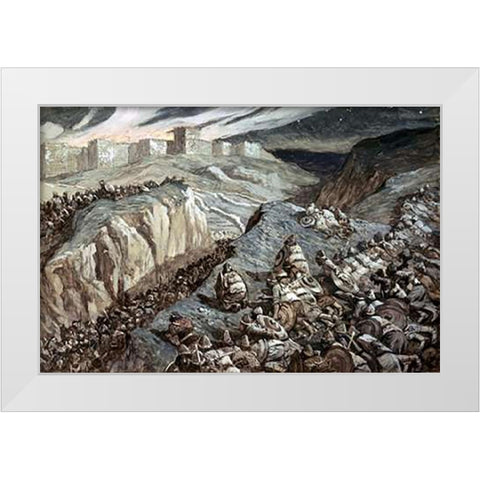 Ambuscade White Modern Wood Framed Art Print by Tissot, James