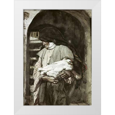 Anna White Modern Wood Framed Art Print by Tissot, James
