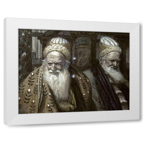 Annas and Caiaphas White Modern Wood Framed Art Print by Tissot, James