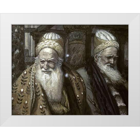 Annas and Caiaphas White Modern Wood Framed Art Print by Tissot, James