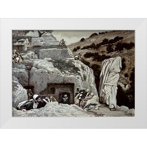 AVintagetles Hiding In The Valley of Hinnom White Modern Wood Framed Art Print by Tissot, James