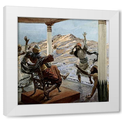 Bad News White Modern Wood Framed Art Print by Tissot, James