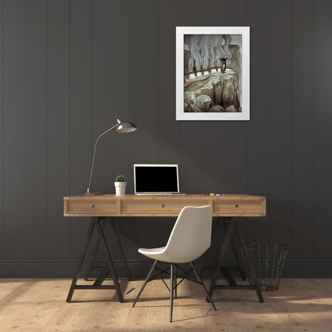 Balaam Prophesies The Glory of Israel White Modern Wood Framed Art Print by Tissot, James