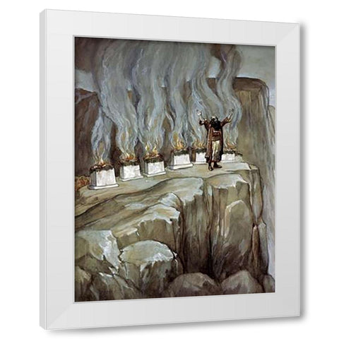 Balaam Prophesies The Glory of Israel White Modern Wood Framed Art Print by Tissot, James