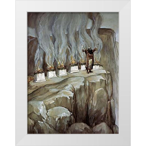 Balaam Prophesies The Glory of Israel White Modern Wood Framed Art Print by Tissot, James