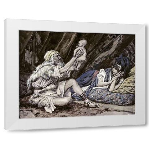 Birth of Noah White Modern Wood Framed Art Print by Tissot, James
