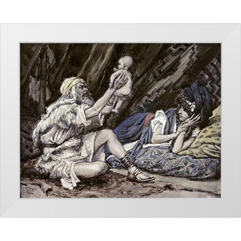 Birth of Noah White Modern Wood Framed Art Print by Tissot, James
