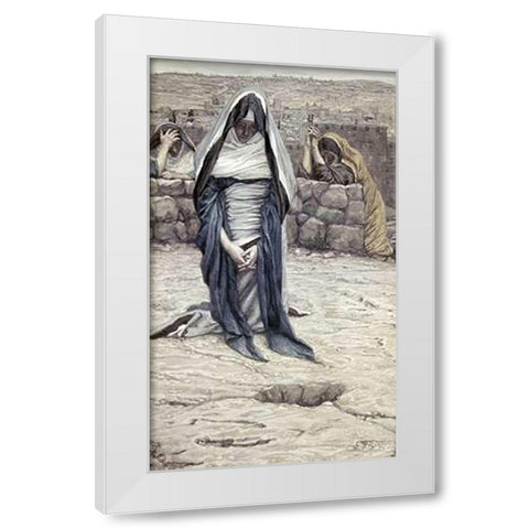 Blessed Virgin In Old Age White Modern Wood Framed Art Print by Tissot, James