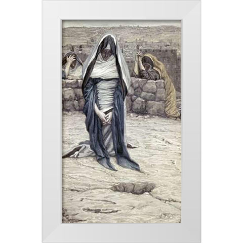 Blessed Virgin In Old Age White Modern Wood Framed Art Print by Tissot, James