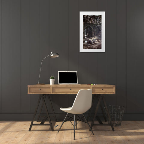 Bridge Over The Brook Kedron White Modern Wood Framed Art Print by Tissot, James