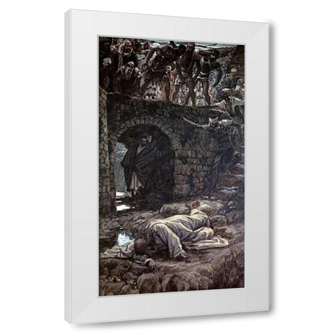 Bridge Over The Brook Kedron White Modern Wood Framed Art Print by Tissot, James