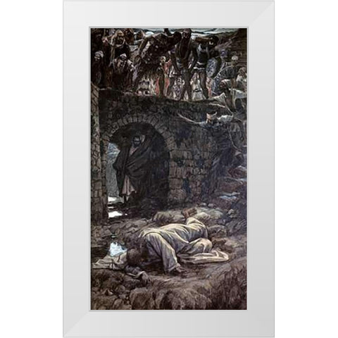 Bridge Over The Brook Kedron White Modern Wood Framed Art Print by Tissot, James