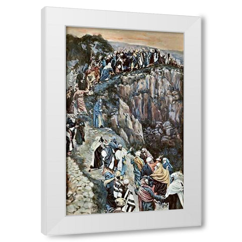Brow of The Hill Near Nazareth White Modern Wood Framed Art Print by Tissot, James