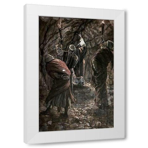 Chasm In The Rock of Calvary White Modern Wood Framed Art Print by Tissot, James