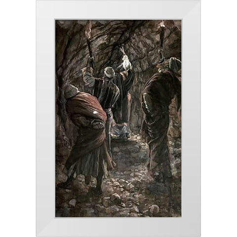 Chasm In The Rock of Calvary White Modern Wood Framed Art Print by Tissot, James