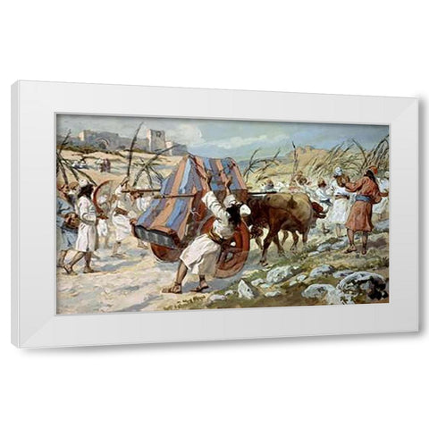 Chastisement of Uzzah White Modern Wood Framed Art Print by Tissot, James