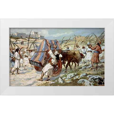 Chastisement of Uzzah White Modern Wood Framed Art Print by Tissot, James