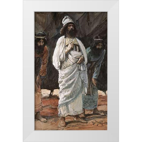 Chiefs of The Army White Modern Wood Framed Art Print by Tissot, James