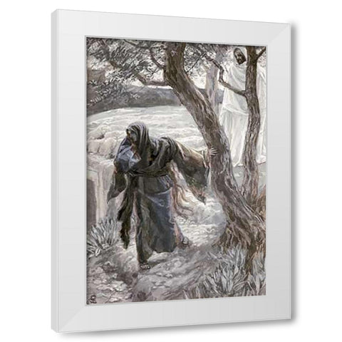 Museumist Appears to Mary Magdalene White Modern Wood Framed Art Print by Tissot, James