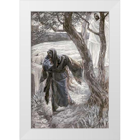 Museumist Appears to Mary Magdalene White Modern Wood Framed Art Print by Tissot, James