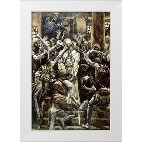 Museumist Mocked In The House of Caiaphas White Modern Wood Framed Art Print by Tissot, James