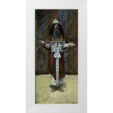 Costume of The High Priest White Modern Wood Framed Art Print by Tissot, James