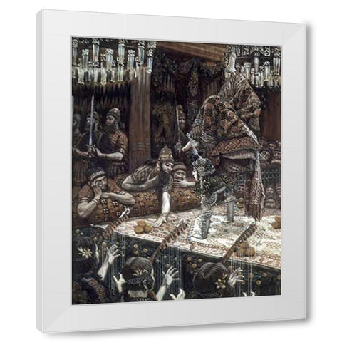 Daughter of Herodias Dancing White Modern Wood Framed Art Print by Tissot, James