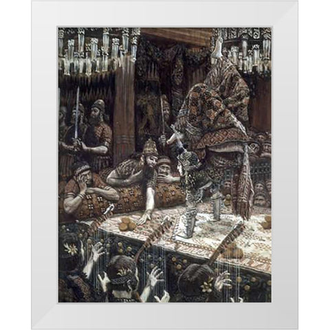 Daughter of Herodias Dancing White Modern Wood Framed Art Print by Tissot, James