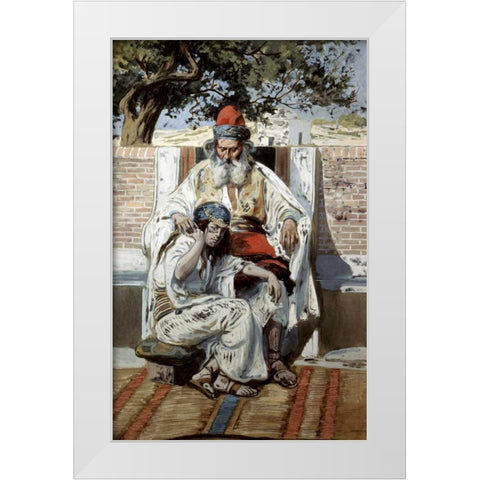 David and Abishag White Modern Wood Framed Art Print by Tissot, James Jacques
