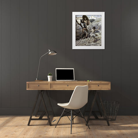 David Slings The Stone White Modern Wood Framed Art Print by Tissot, James