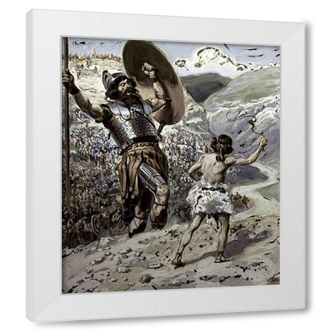 David Slings The Stone White Modern Wood Framed Art Print by Tissot, James