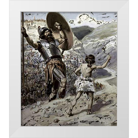David Slings The Stone White Modern Wood Framed Art Print by Tissot, James