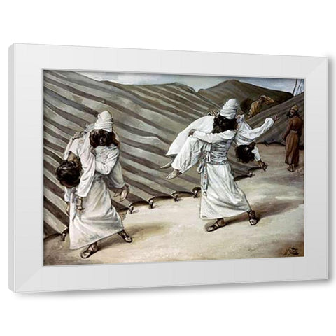 Dead Bodies Carried Away White Modern Wood Framed Art Print by Tissot, James