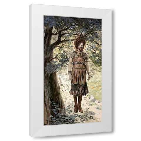 Death of Absalom White Modern Wood Framed Art Print by Tissot, James