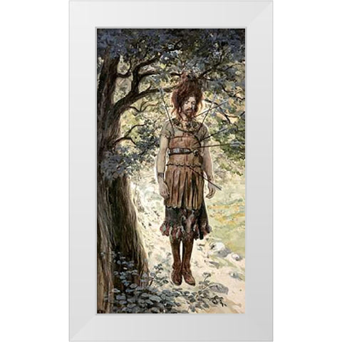 Death of Absalom White Modern Wood Framed Art Print by Tissot, James