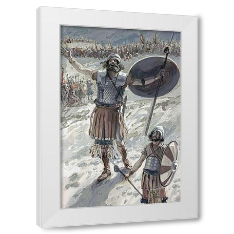 Defiance of Goliath White Modern Wood Framed Art Print by Tissot, James