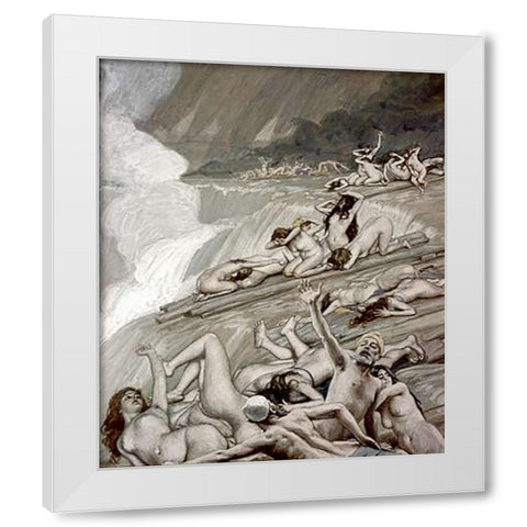 Deluge White Modern Wood Framed Art Print by Tissot, James