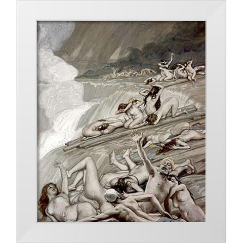 Deluge White Modern Wood Framed Art Print by Tissot, James