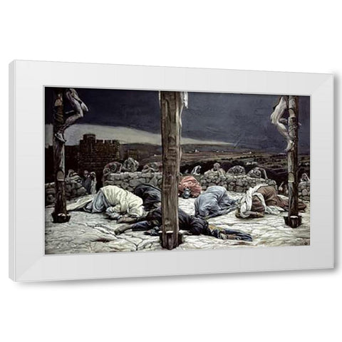 Earthquake White Modern Wood Framed Art Print by Tissot, James