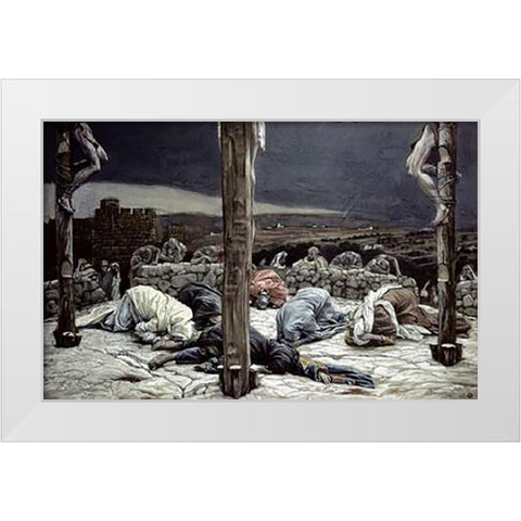Earthquake White Modern Wood Framed Art Print by Tissot, James