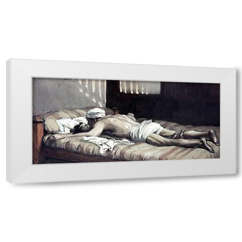 Elijah Raiseth The Widows Son White Modern Wood Framed Art Print by Tissot, James